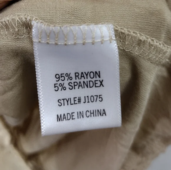 Top Stitch Sleep Dress Women's L Tan Jersey Knit Soft Comfy Lace Crochet Travel - Picture 6 of 6